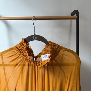 MLM Label Mustard Ruffled Blouse Size L